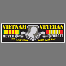 Vietnam Veteran Never Forget Military Vinyl Sticker Car Truck Window Decal Army