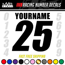 Racing Number Name Vinyl Decal Sticker Dirt Bike Plate Bmx Motocross Car Truck