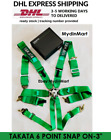 Takata Green 6 Point Snap-on 3 With Camlock Racing Seat Belt Harness Universal