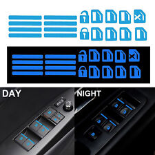 Blue Car Sticker Door Window Switch Luminous Sticker Night Safety Accessories Us