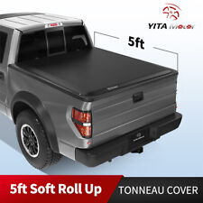 5ft Bed Tonneau Cover Soft Roll Up For 2020-2024 Jeep Gladiator Jt Truck W Lamp