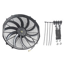 16 Universal Slim Fan Push Pull Electric Radiator Cooling 12v 120w W Mount Kit