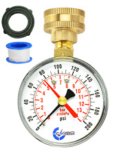 Carbo Instruments 2-12 Water Pressure Test Gauge 200 Psi 34 Female Hose