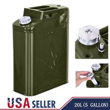 5 Gallons Jerry Can With Spout 20l Liter Steel Oil Gas Tank Gasoline Army Green