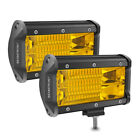 5 Yellow Amber Led Light Bar Universal Pod Light Driving Fog Lights 144w 2-pack