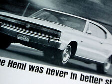 1966 Dodge Charger 426 Hemi V8 Engine Original Ad 1967emblemhooddoorwheel