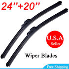 New 24 20 Bracketless Front Windshield Wiper Blades Set Of 2 Oem Quality Usa