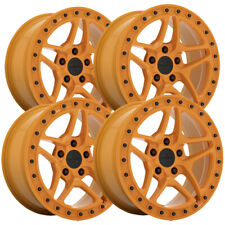 Set Of 4 Victor Equipment Berg 17x8 5x130 10mm Orange Wheels Rims 17 Inch