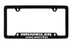 Jeep Wrangler Unlimited Black Coated Metal License Plate Frame Holder Tag