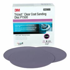 3m 02088 Trizact Hookit 6 Inch P1500 Grit Clear Coat Sanding Disc 5 Disc Kit