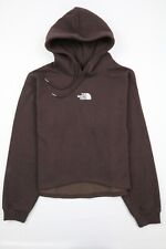 The North Face Womens Evolution Hi-lo Hoodie Sz L Coal Brown Cropped Embroidery