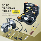 12v Portable Auto Tire Inflator Pump Air Compressor W Tire Repair Kit Heavy Duty
