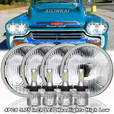 For Chevy 3100 Truck 1958 1959 4pcs 5.75 Round Led Headlights Hilow Beam