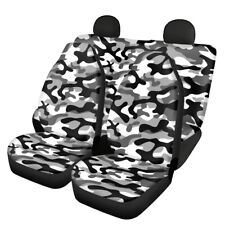 Black And White Camouflage Design Auto Front Back Seat Cover Set New Fashion