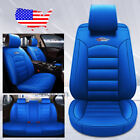 Us Blue Car 5-seat Pu Leather Seat Covers Set Cushions Kit Frontrear Universal