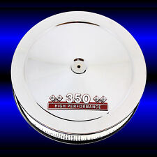 Air Cleaner Sbc 350 Chrome For Small Block Chevy 350 Engines With Red 350 Emblem