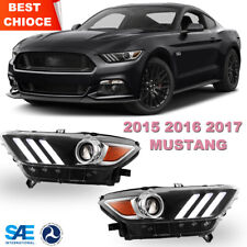 Led Headlights For 2015 2016 2017 Ford Mustang Hidxenon Projector Drl Lamps Set
