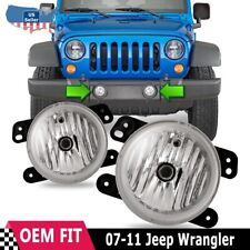 Clear Bumper For Jeep Wrangler 2007 2008-2010 Fog Lights Factory Driving Lamps