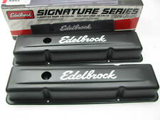 Edelbrock 4443 Signature Series Black Valve Covers Chevy Sbc 283 305 350 400 V8