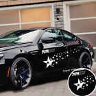 2x Car White Star Graphics Sticker Decal Racing Long Stripe Side Body Decoration
