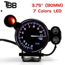 3.75 80mm Tachometer Tacho Gauge 7 Color Led 0-11k Rpm Meter With Shift Light