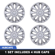 15 Set Of 4 Silver Wheel Covers Snap On Hub Caps Fit R15 Tire Steel Rim