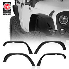 Front Rear Steel Flat Rough Country Fender Flares For Jeep Wrangler 07-18 Jk