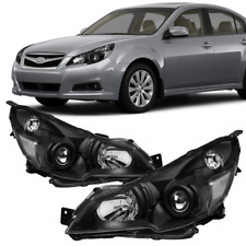 Pair Lh Rh Black Housing Headlight Replacement For 10-14 Subaru Legacy Outback
