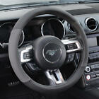 Gray Black Two Tone Faux Leather Steering Wheel Cover For Car Suv Truck 15