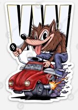 Vw Bug Sticker - Volkswagen Piston Old School Ratfink Rat Fink Classic