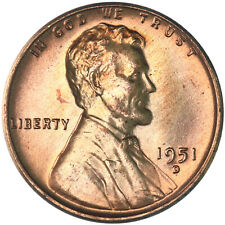 1951 D Lincoln Wheat Cent Bu Penny Us Coin