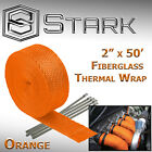2 X 50ft Exhaust Header Fiberglass Heat Wrap Tape W 5 Steel Ties - Orange U