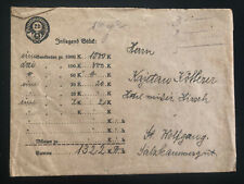 1920 Vienna German Austria Commercial Cover To St Wolfgang Switzerland Wax Seal