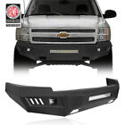 Textured Steel Front Bumper W Led Light Bar For 2007-2013 Chevy Silverado 1500