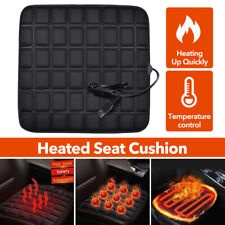 12v Car Heated Seat Cover Black Chair Cushion Warmer Heating Warming Pad Cover