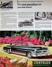 1951 Chrysler New Yorker Automobile Black Car Vintage Print Ad Power Steering