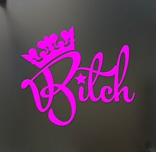 Queen Bitch Funny Sticker Princess Crown Jdm Drift Honda Pink Girl Car Decal