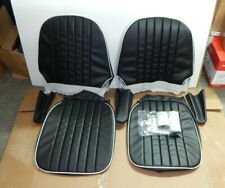 New Vinyl Seat Covers Upholstery Set Austin Healey Sprite Bugeye Black W White