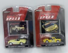 2008 Greenlight Speed Chevy Corvette Set 1958 2007 164 Die Cast 2 Cars