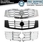 Front Upper Chrome Insert Black Shell Grille Grill For Cadillac Escalade Truck