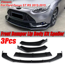 3x Front Bumper Lip Splitter Spoiler For Ford Focus St Rs 2012-2015 Carbon Style