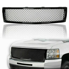 Fit 2007-2013 Chevy Silverado 1500 Glossy Black Front Bumper Hood Grille Grill