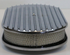 15 Oval Full Finned Polished Aluminum Air Cleaner Filter Sbc Bbc 350 454 Ford