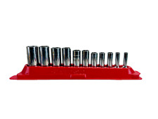 Snap-on 38 Deep Drive Socket Set 11 Pc Sfs261 - Sfs081 With Magnetic Tray
