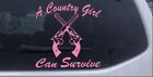 A Country Girl Can Survive Crossed Pistols Car Or Truck Window Decal Pink 6x6