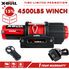 X-bull Electric Winch 4500lbs 12v Synthetic Rope Atv Utv Offroad 4wd