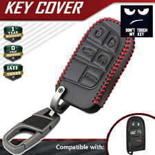 For Chrysler Dodge Jeep Fiat 5 Button Remote Leather Key Fob Silicone Case Cover