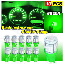 10x Green T10 194 Led Bulbs For Instrument Panel Gauge Cluster Dash Light