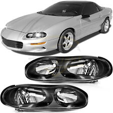 For 1998-2002 Chevy Camaro Z28 Headlight Assembly Pair Black Housing Replacement