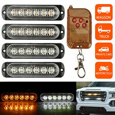 6 Led Car Amberwhite Police Strobe Flash Light Dash Emergency Warning Lamp Kit